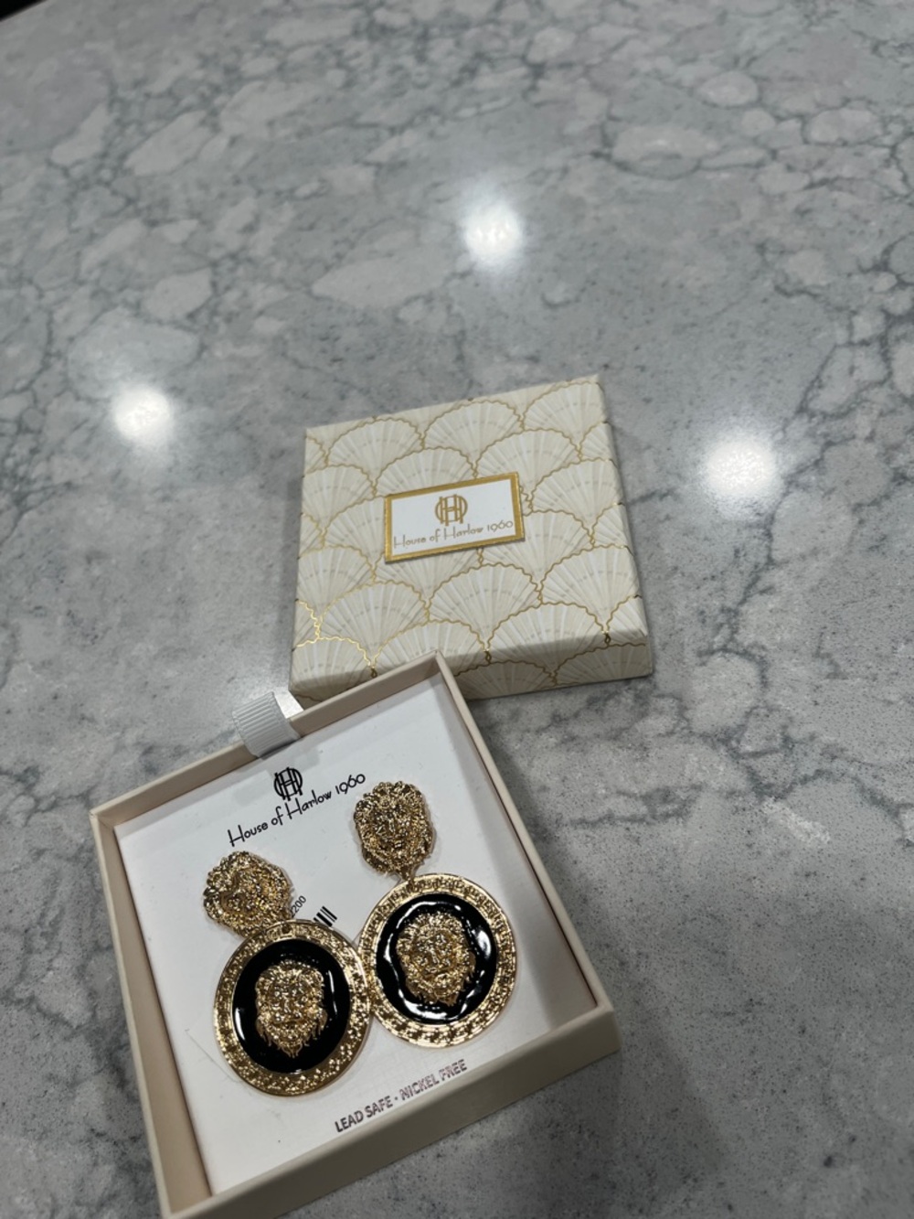 House of Harlow 1960 Lion Head Earrings NIB-FIRM ON PRICE-already low